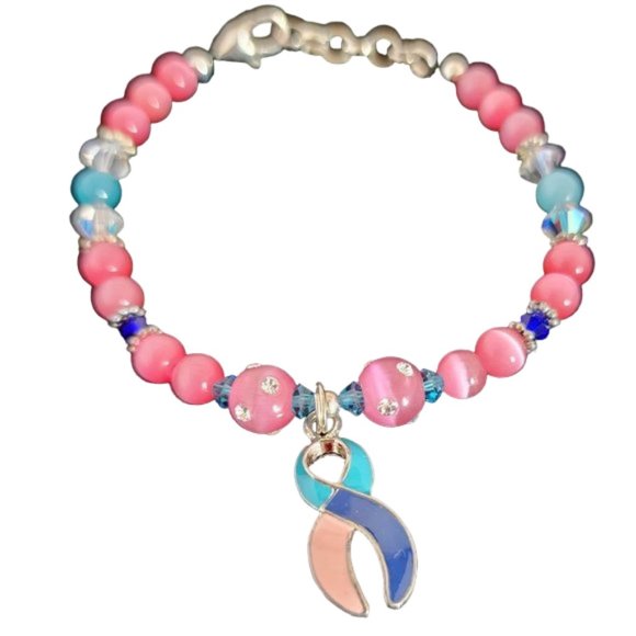 Thyroid Awareness Ribbon Bracelet #25 - Picture 1 of 2